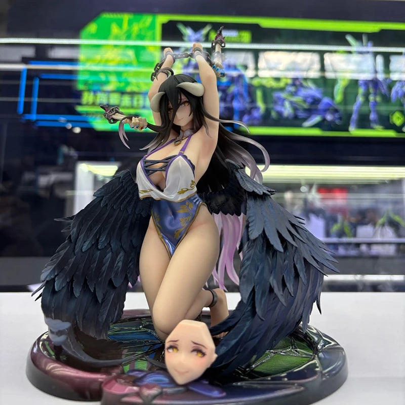 Genuine Animester Kdcolle Overlord Albedo Winged Kneeling Pose 1/7 Scale 21cm Plastic Figure Desktop Ornaments Collectibles 18+