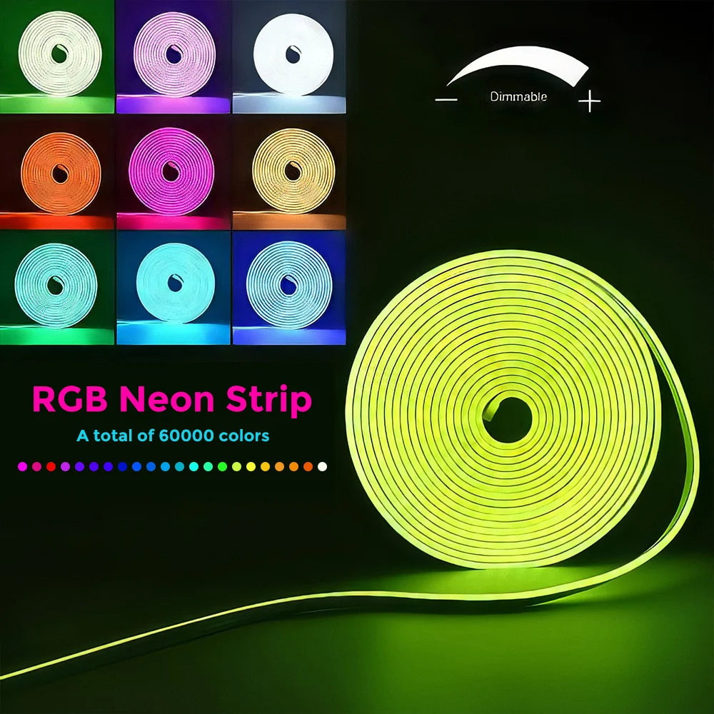 30m/20m RGB LED Neon Lights, Smart App Remote Control, Waterproof Music Sync Color Changing Rope for Bedroom Living Game Gift