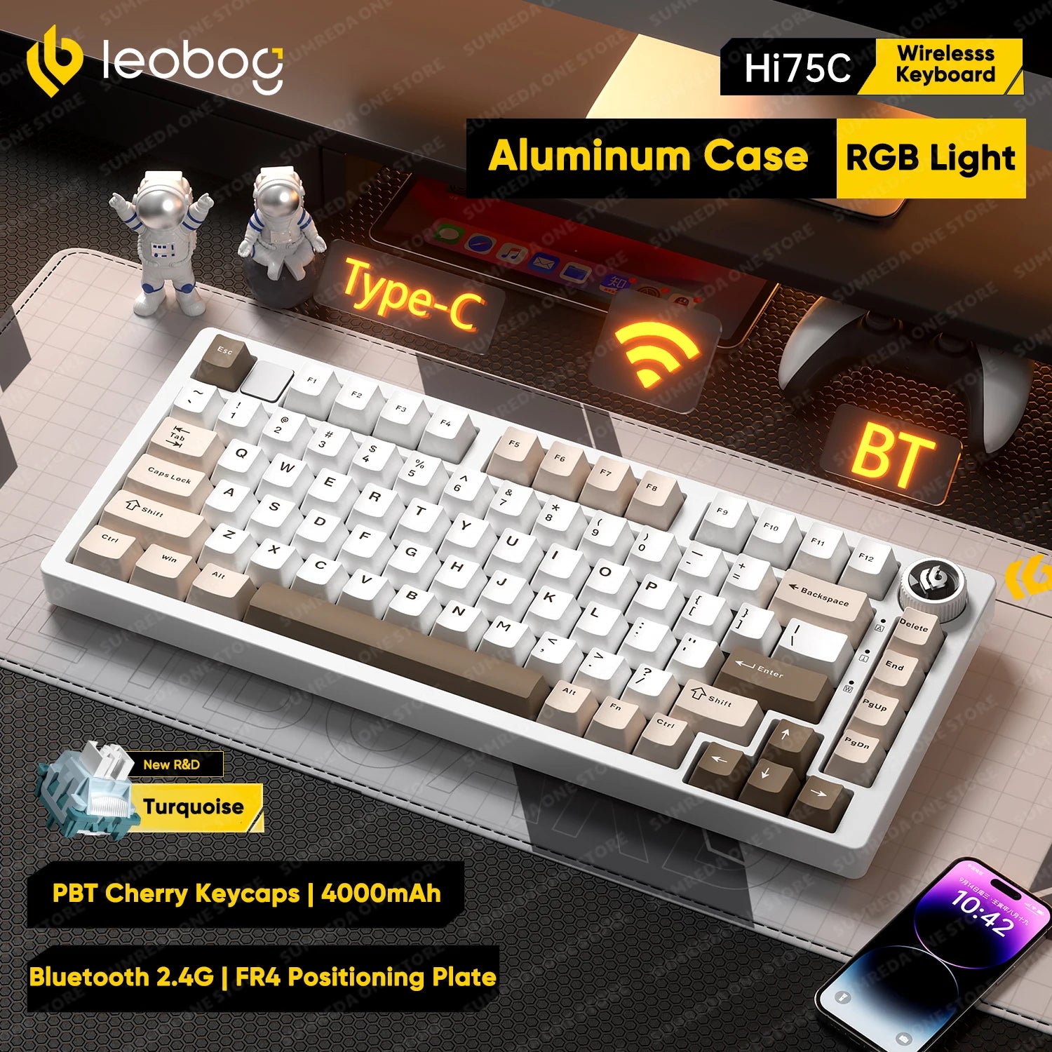 Leobog Hi75C Hi75C Pro Hi75 Gaming Aluminium Drahtlose Mechanische Tastatur Kit 81 Tasten Bluetooth 2,4G Wired Hotswap Gamer Tastatur