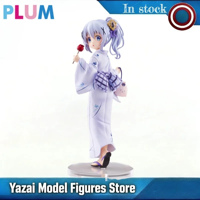 In Stock Original PLUM Is The Order A Rabbit Kafuu Chino BLOOM Summer Festival Ver 1/7 22cm PVC Anime Figure Toy Gift Ornament