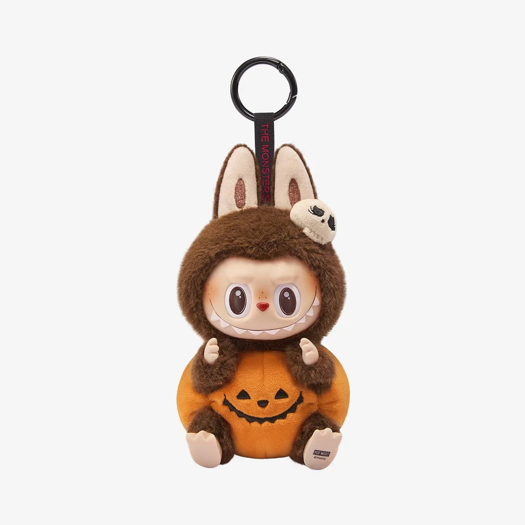 POP MART Чудовищата Лабубу 100% автентичен Happy Halloween Party Series - седнал винилов медальон Pumapkin