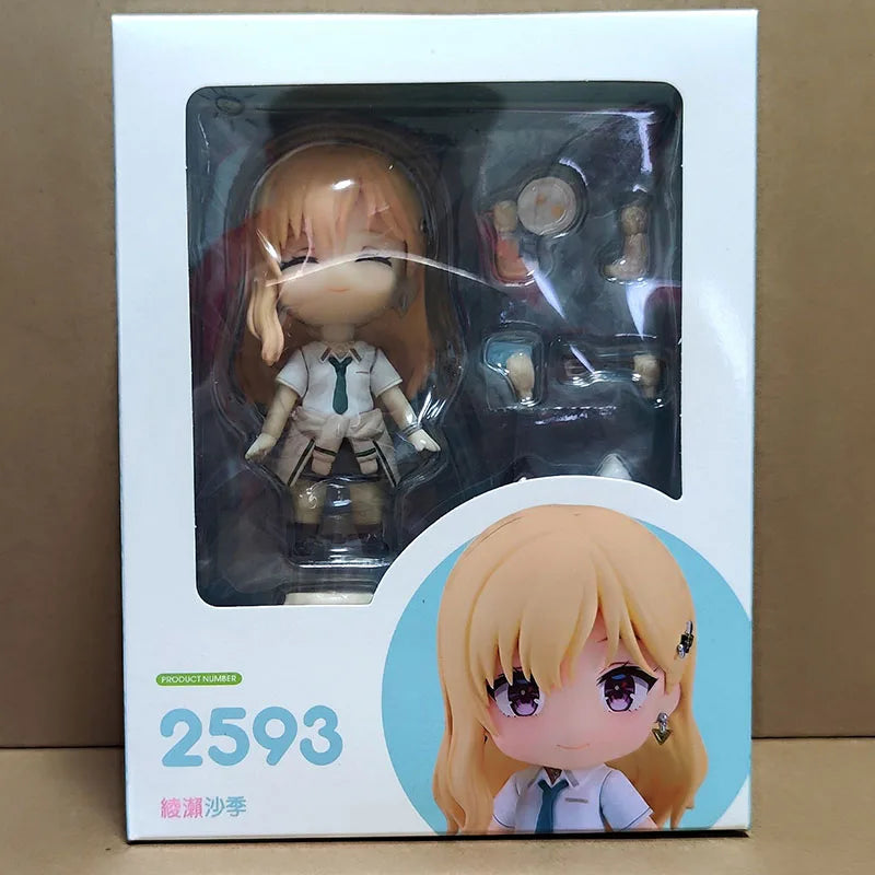New Q Version 2593# Saki Ayase Cute Girl Gimai Seikatsu Anime Figures Model Doll Set Toy Movable Figurines Collection Gift