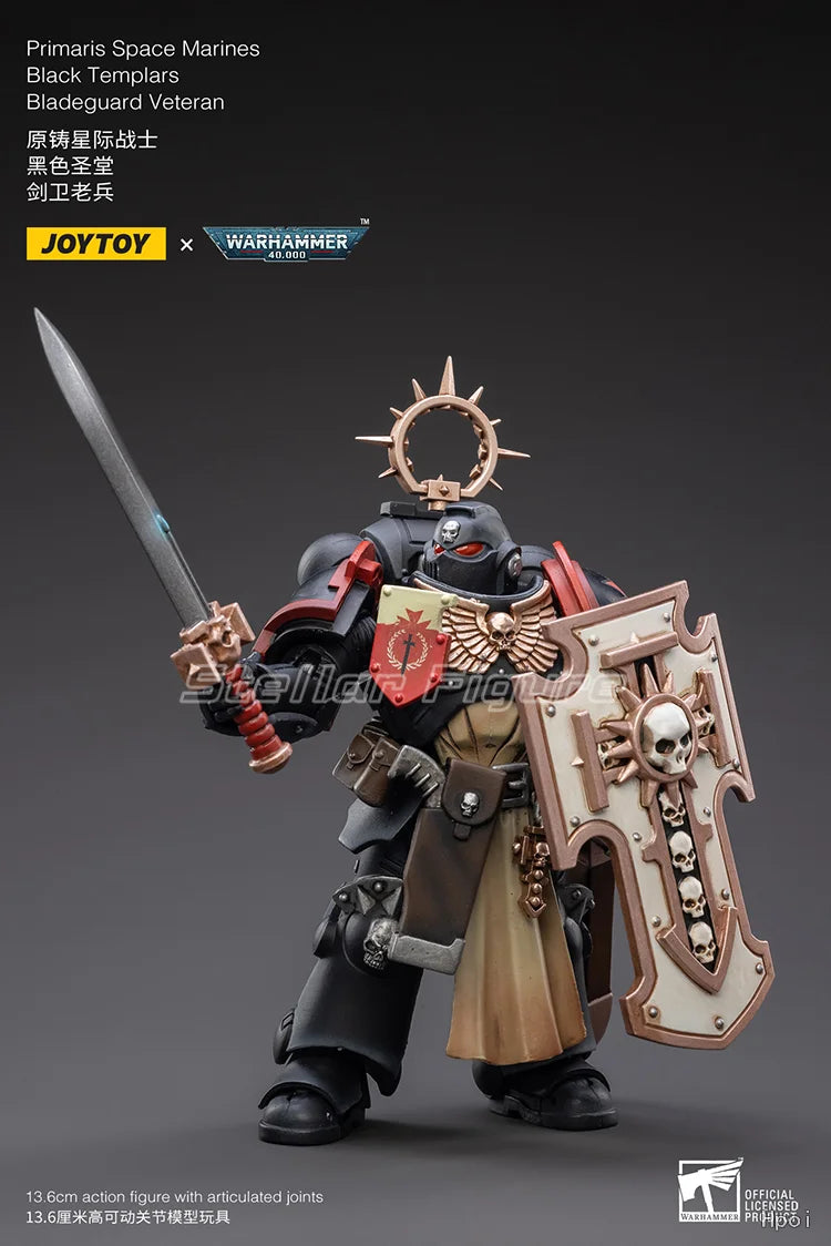 【SF】JOYTOY 1/18 Action Figure Primaris Space Marines Black Templars Bladeguard Veteran Model Toys Gifts Collection Ornaments