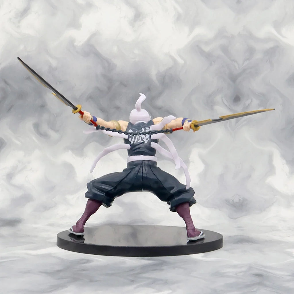 Anime Demon Slayer Tanjirou Muichirou Mitsuri Zenitsu Combat posture Action Figure PVC Model bracket Desk Decor doll Toy Gifts
