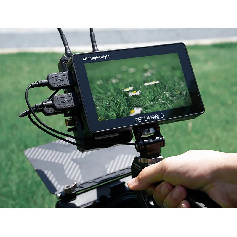 FEELWORLD F5 PROX 5,5 Zoll 1600nit High Bright Touchscreen DSLR-Kamera-Feldmonitor 4K HDMI F970 Installations- und Stromversorgungskit