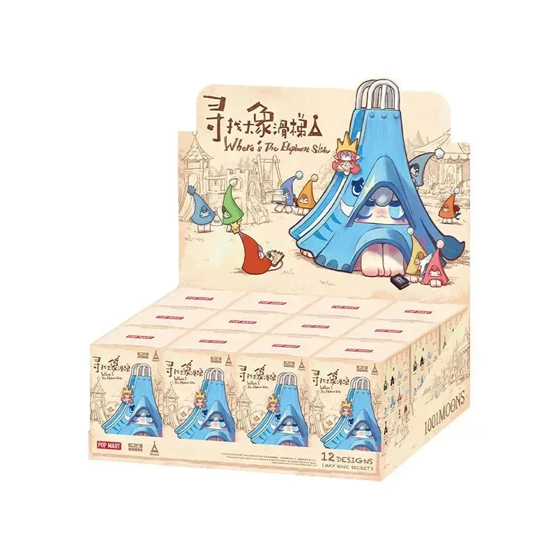 POP MART 1001MOONS Where's The Elephant Slide Series Blind Box Mystery Box Toys Kawaii Ornaments Figurines Home Decor Desktop