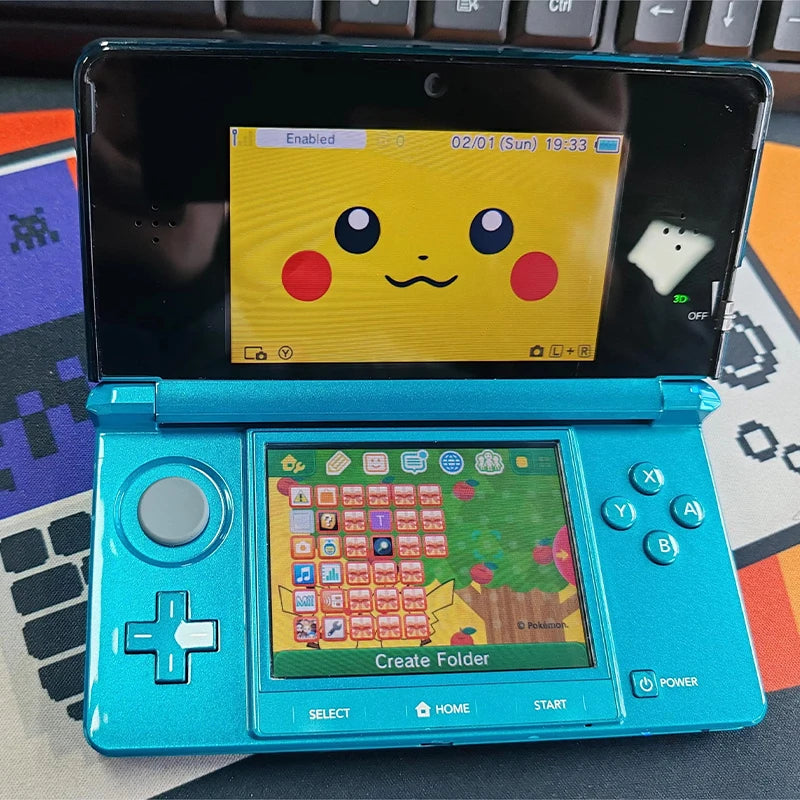 Refurbished Original 3DS Game Console 3.5 Inch Touch Screen Free Games for Nintendo 3DS Handheld Game Console FBI and Homebrew
