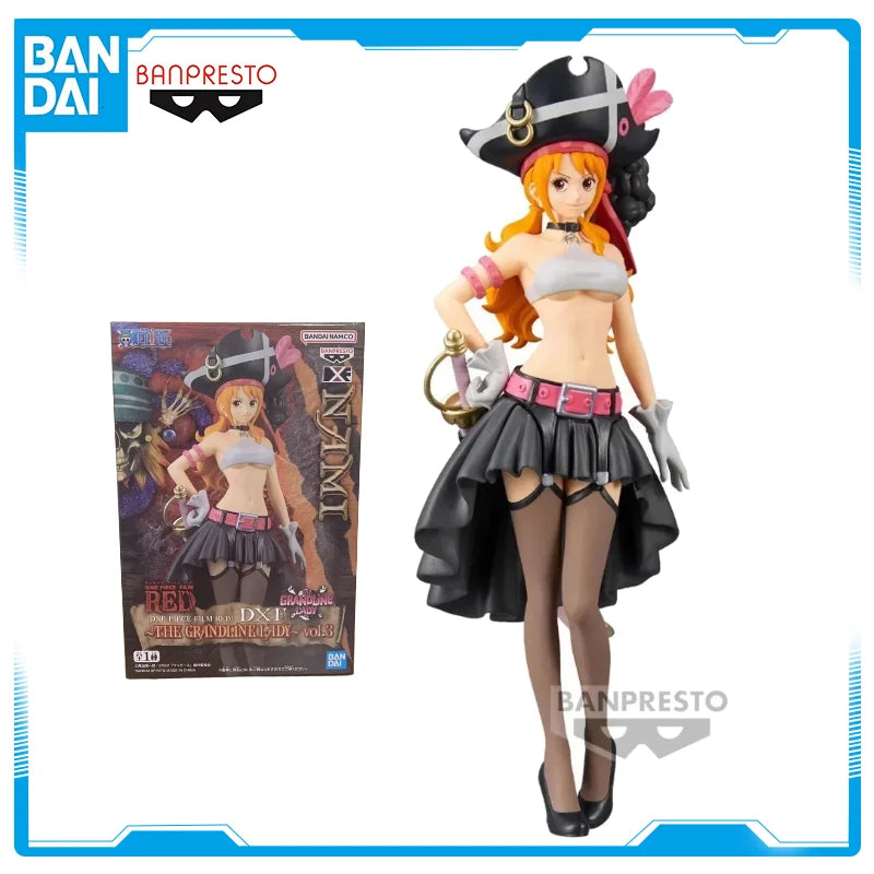 In Stock Bandai Original BANPRESTO Anime ONE PIECE FILM RED DXF Nami PVC Figure Action Figures Model Toys WY