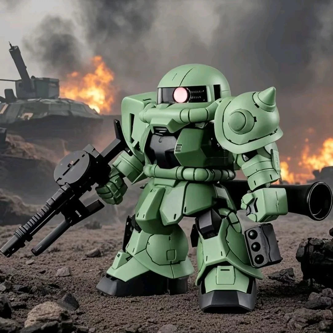 2026 Cute Assembly Model Toy Zaku Ii Mass Production een Version Q Version Mobile Suit Robot Model Kit for Ages 8 And above Gift