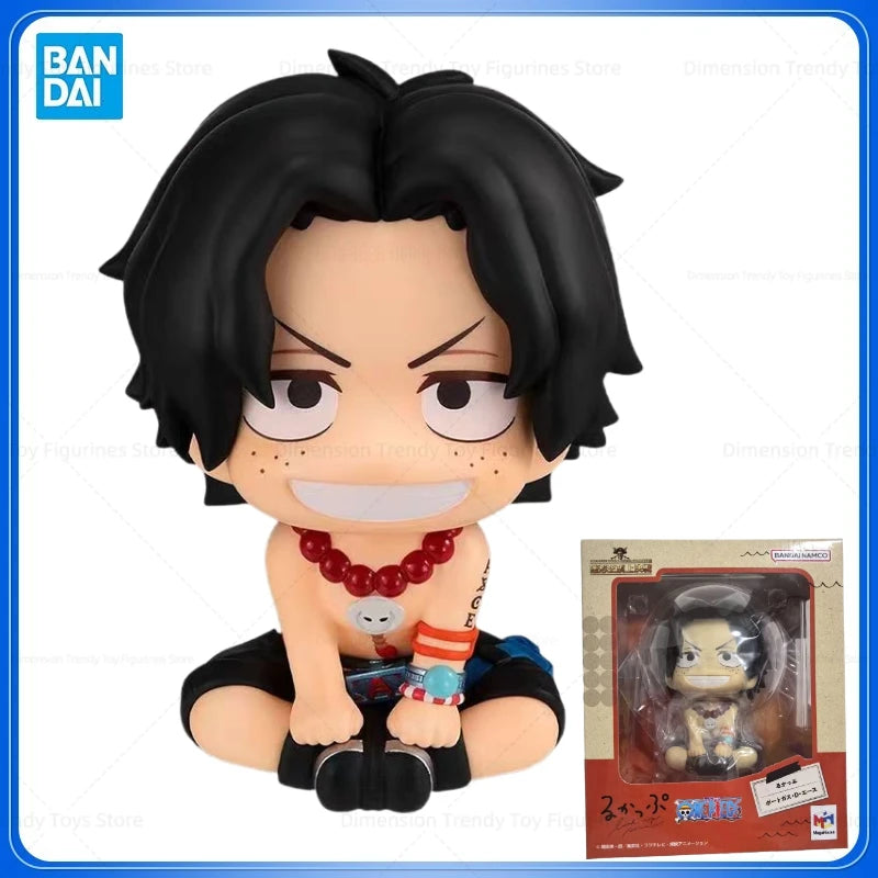 In Stock Look Up Anime One Pice Kwaii Q Ver. Portgas D. Ace Action Figurine PVC Model Collection Doll Toys DT
