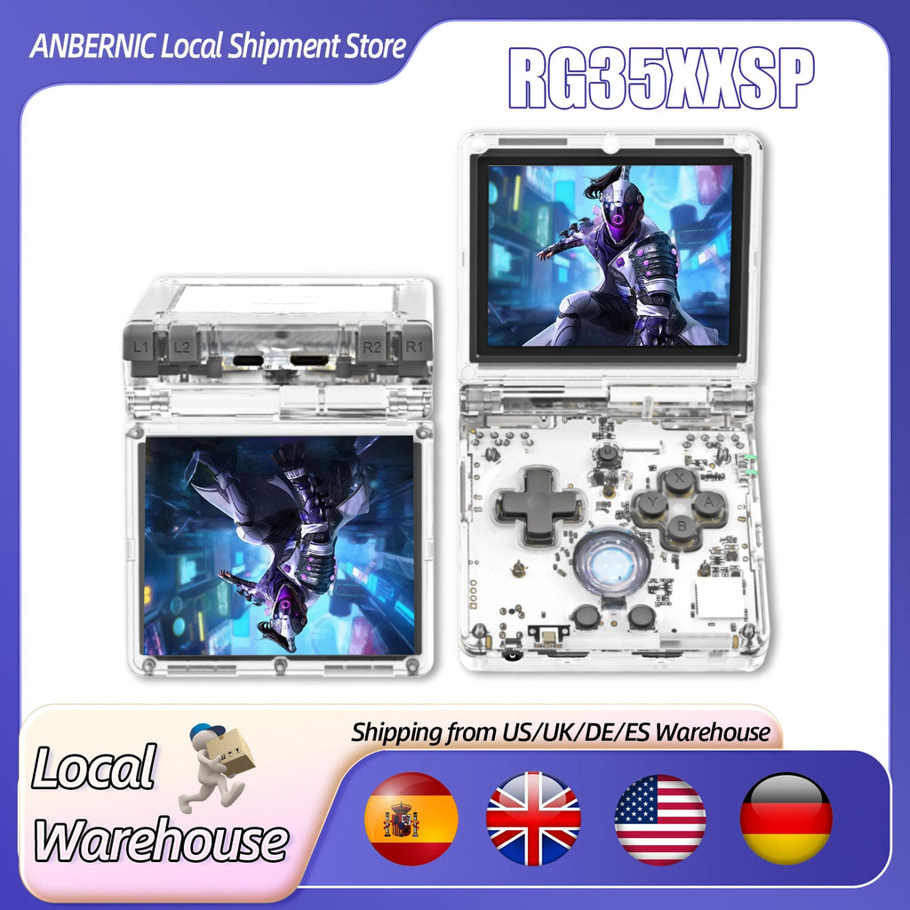 ANBERNIC RG35XXSP Retro Handheld Game Console 3.5-inch IPS Screen 3300mAh Battery Supports HDMI-TV Out and Bluetooth 4.2 5K Game