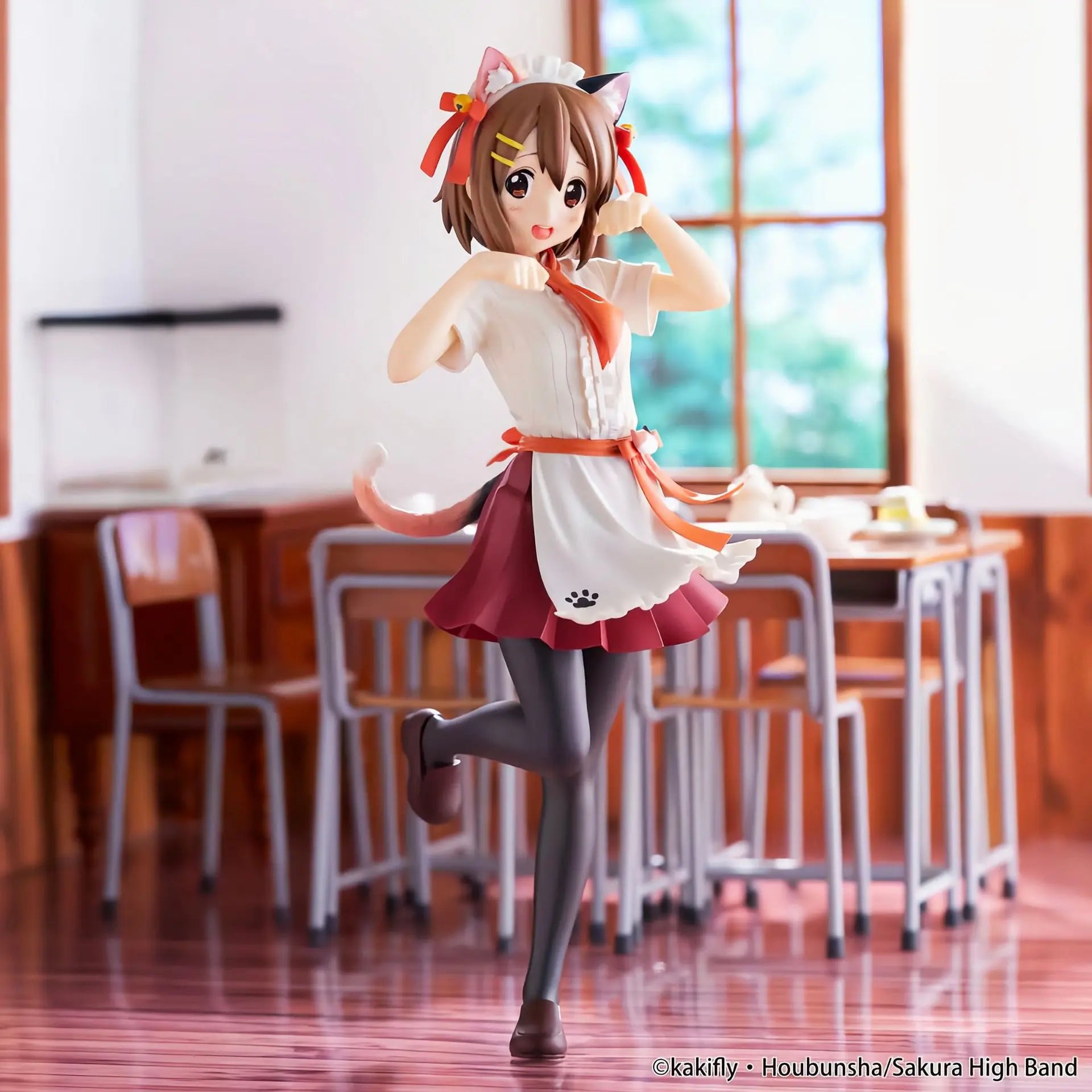 20 см K-ON Hirasawa Yui Nakano Azusa Cat Lap Milk Standing Аниме Ръчно изработени екшън фигурки за настолен калъф за декорация Орнамент Подарък