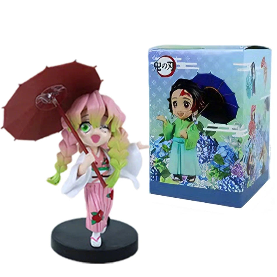 In stock 12cm kawaii  Demon Slayer Plum Rain Series with Box Handmade Model no Yaiba Kamado Nezuko Action Figure Ornament Gift
