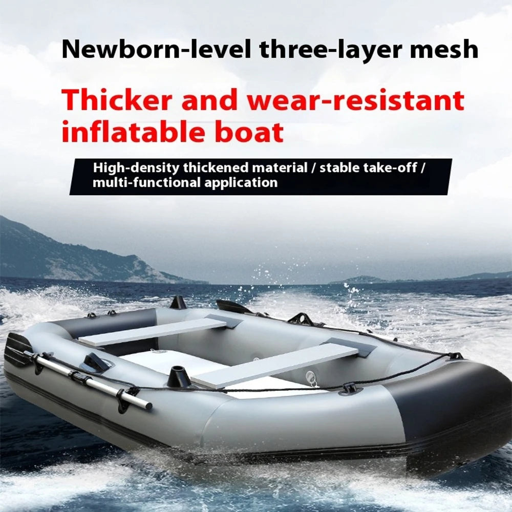 XMWL Kajak Hartboot Gummiboot Verdicktes Angelboot Sturmboot Aufblasbares Faltbares Luftkissenfahrzeug Pannensicher Solide und Langlebig