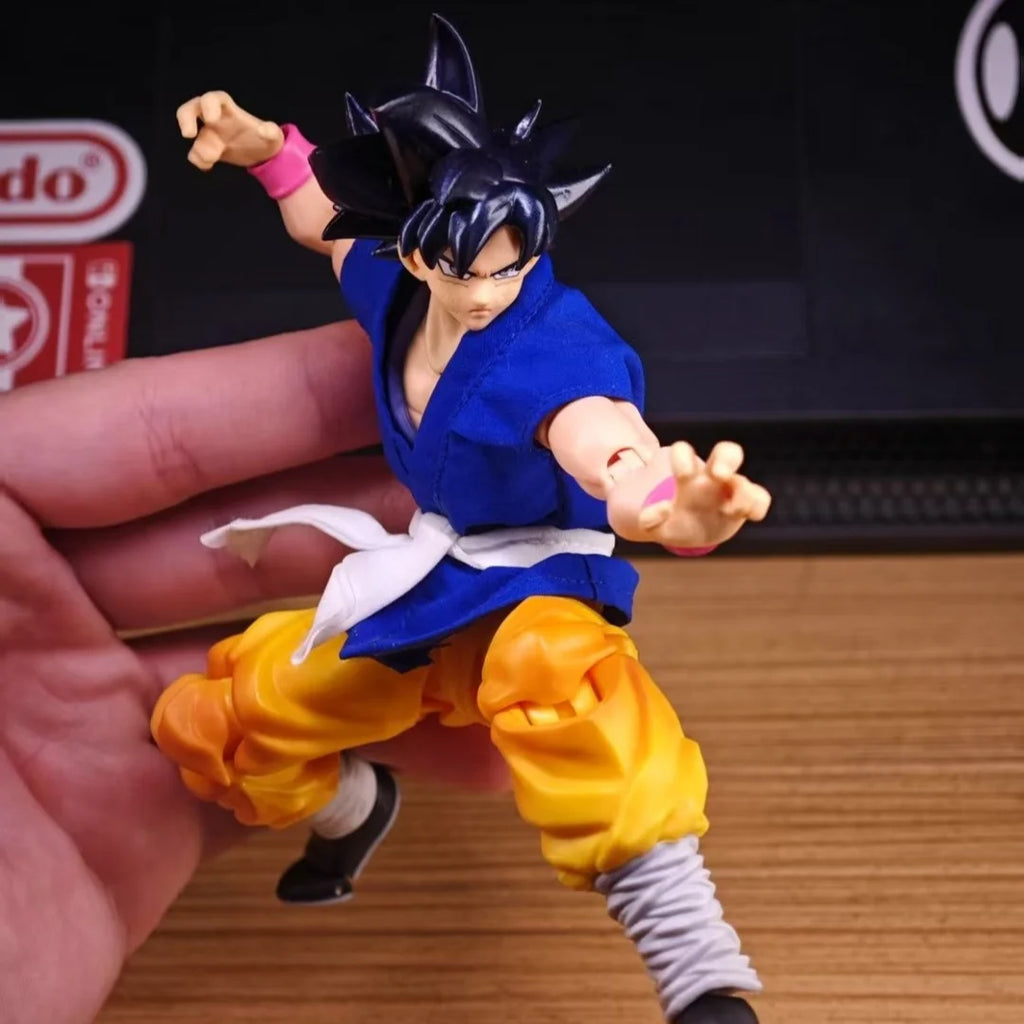 Dragon Ball SHF Anime NEW Handmade Son Goku Practice clothes and training clothes Built In Iron Wire Is Suitable for 1/12 Toys