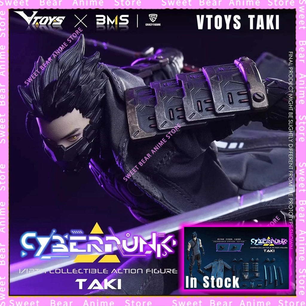 In Stock VTOYS＆BMS TAKI VSD010 Cyberpunk Samurai: Takumi  1/12 Action Figure Anime Model Trendy Toys Desktop Doll Collectibles