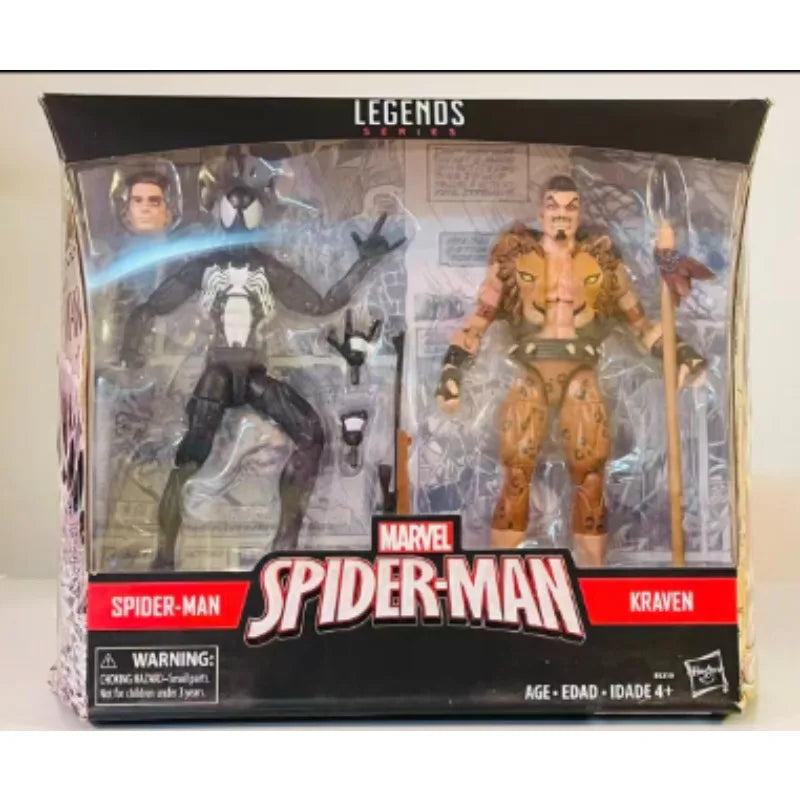 Original Hasbro Marvel Legends Series SPIDER-MAN & KRAVEN Anime Figure Collection Toy Model