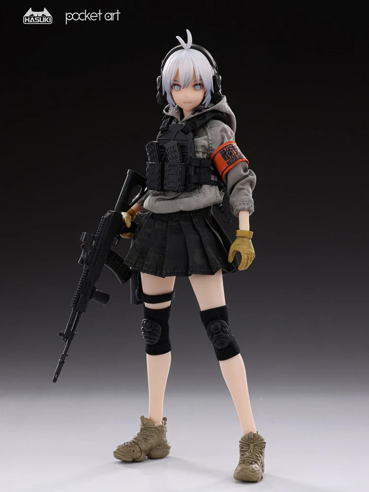 HASUKI Pocket Art Limted PA003 1/12 Scale Assassin Sasha Cute Girl Action Figure 6" Mobile Suit Girl Doll Collectible Gifts