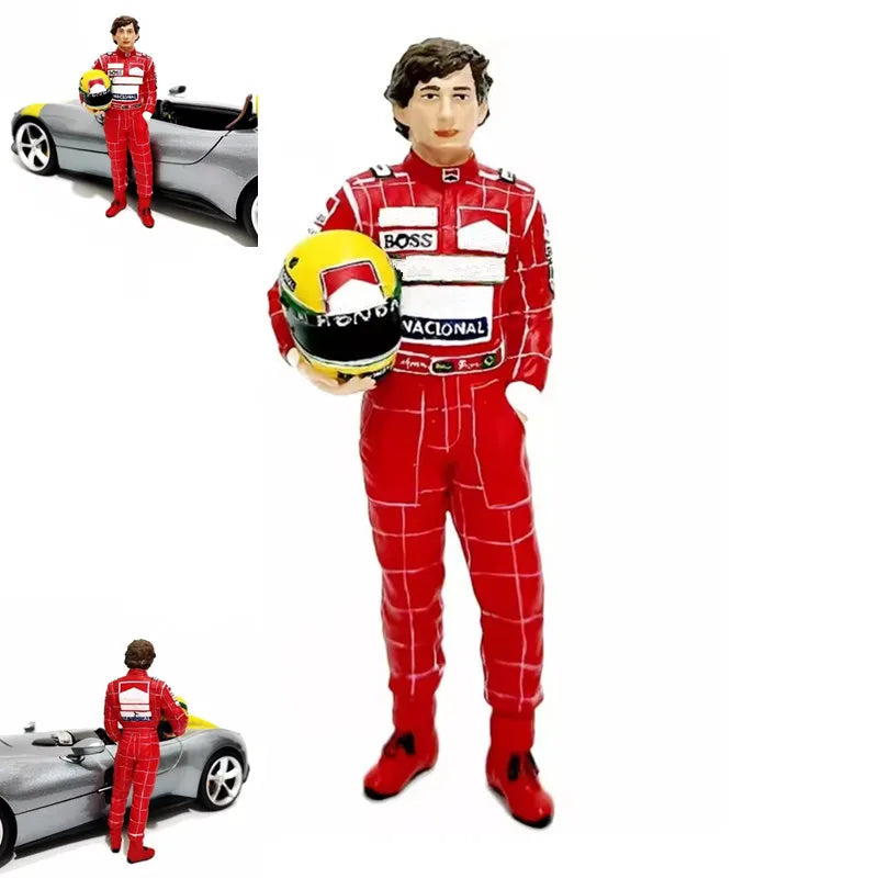 New 1:18 Scale 1Pcs Resin Model Scene Accessory Male Famous Racing Car Racer Action Figure Collection Display Toys Doll Fans