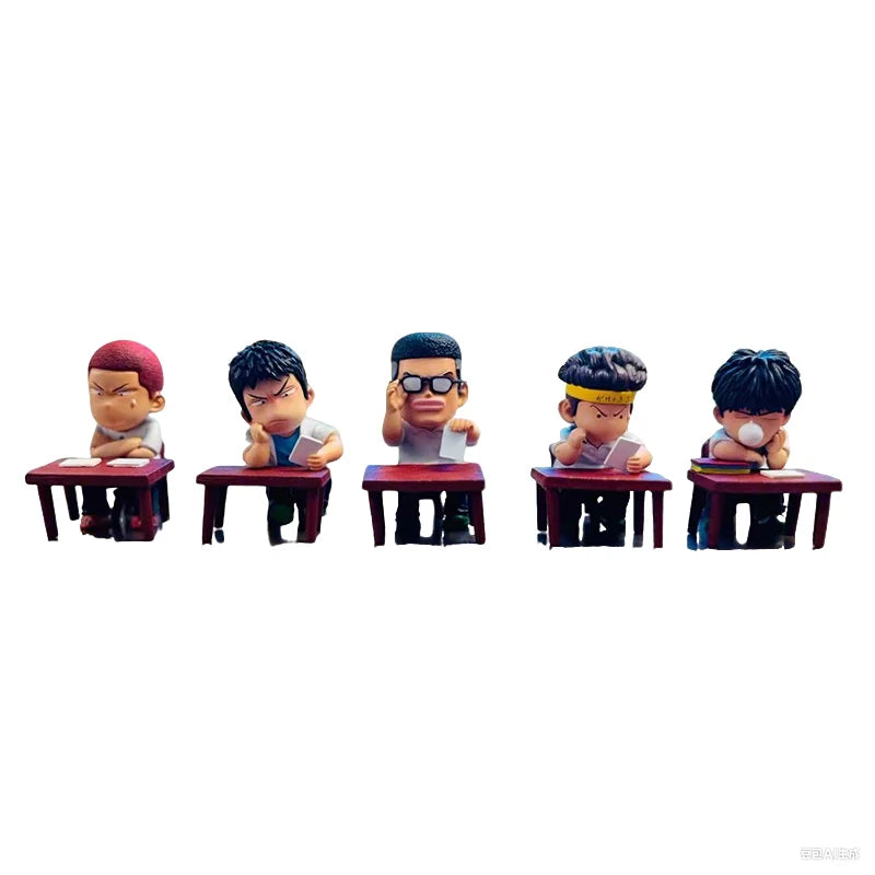 Anime Slam Dunk Toys Sakuragi Hanamichi Cute Figure Boys Collectible Model Car Ornament Boyfriend Christmas Gift 5Pcs Set