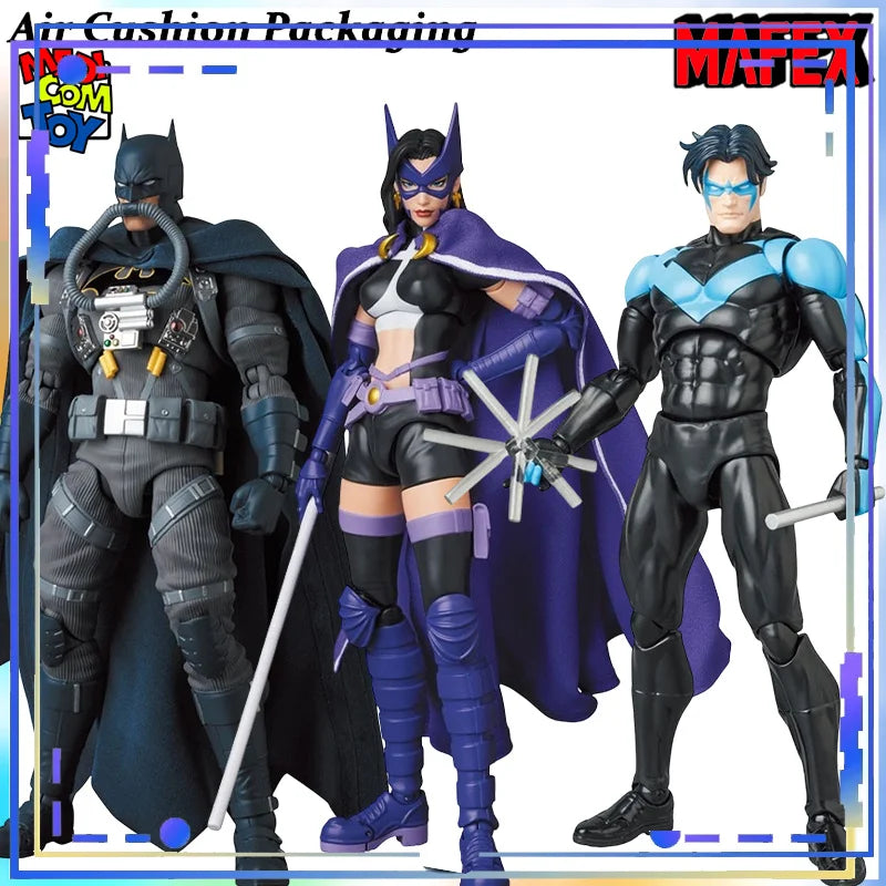 MEDICOM TOY Genuine MAFEX Series Hush Batman Joker Super STEALTH Dark JUMPER Female Hunter Nightwing Action Figures Model Toys
