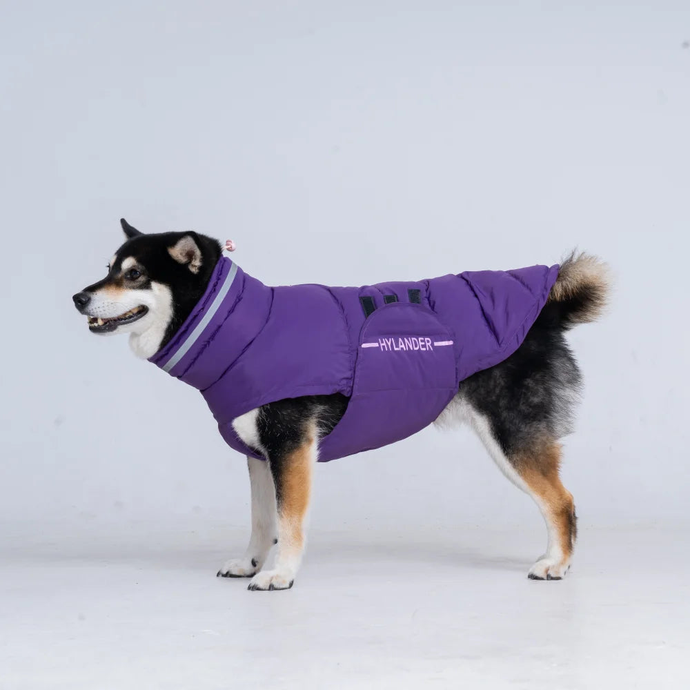 Hundemantel, Bekleidung, Kostüme, Jacke für Hunde, reflektierend, hochgeschlossen, gesteppt, Puffer, warm, Winter, große Hundekleidung
