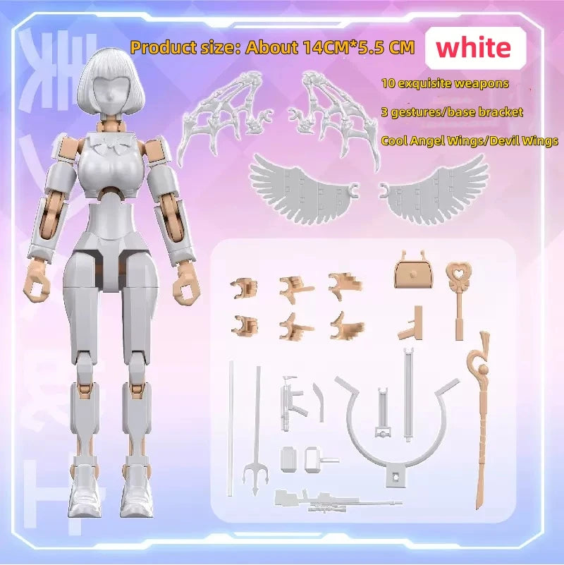 Magical JK Girl Anime Action Figure 3D Printing Multi-Jointed Movable Model Assembled Dummy DIY Robot Desktop Ornament Doll Toy