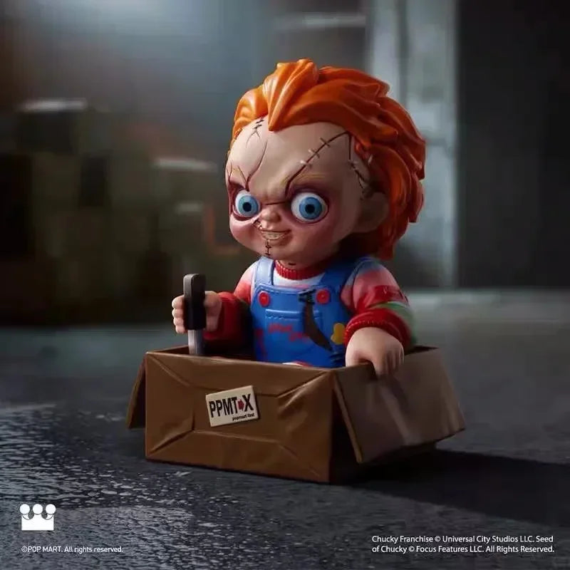 POPMART Halloween Chucky Ghost Kid Reincarnation Series Blind Box Trendy Toy Anime Actionfigur Überraschungsgeschenk zum Geburtstag
