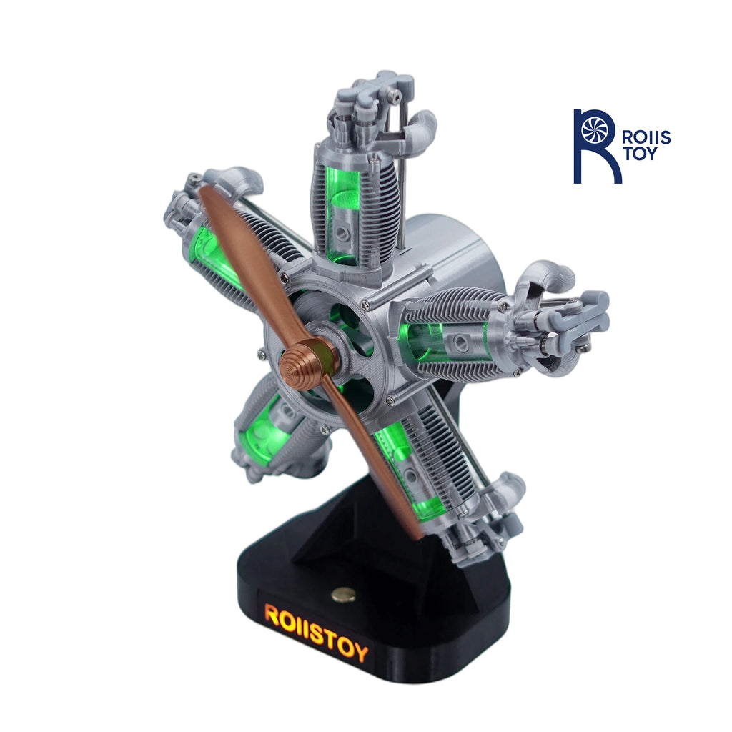 5-Cylinder Radial Engine Building Set Mini Military Plane Engine Model Kit That Runs Compatible with WW2 Blocks DIY Assembly STE