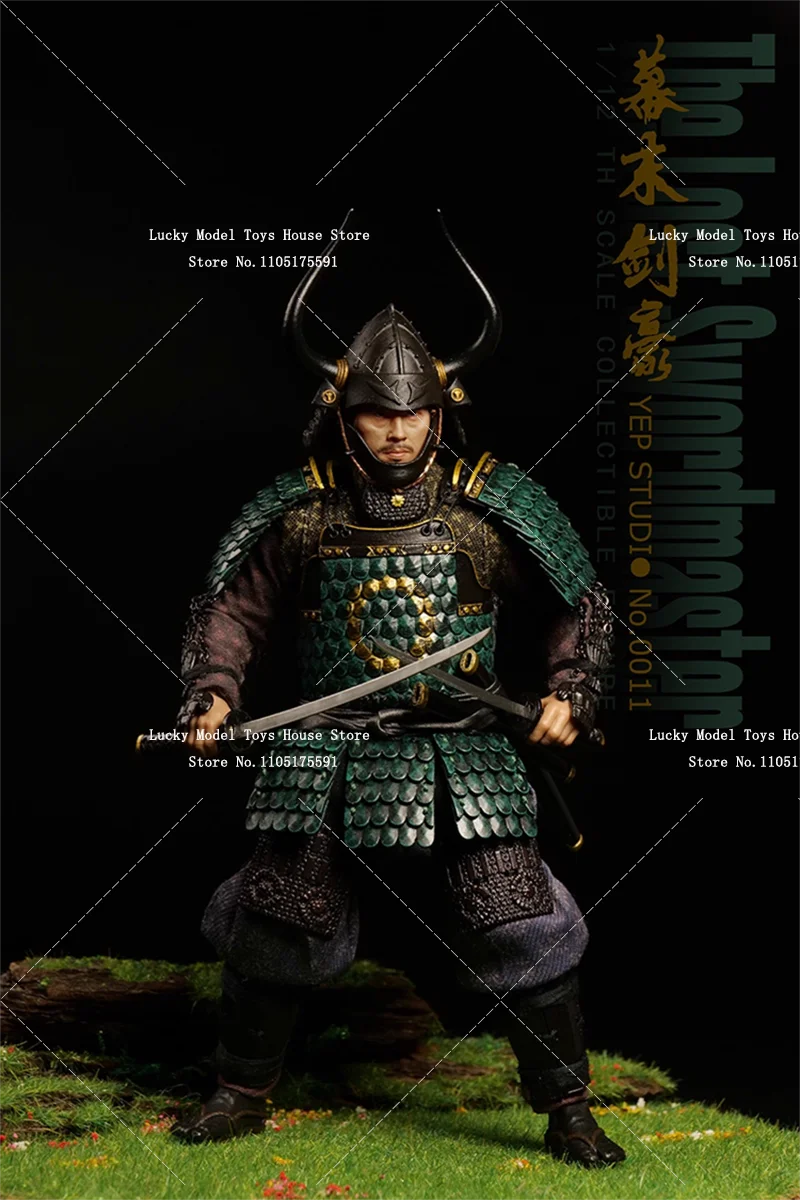 YepStudio New 1/12 The Last Swordmaster Action Figure Navy Green Armored Combat Warrior No.0011 6inch Samurai Soldier Model
