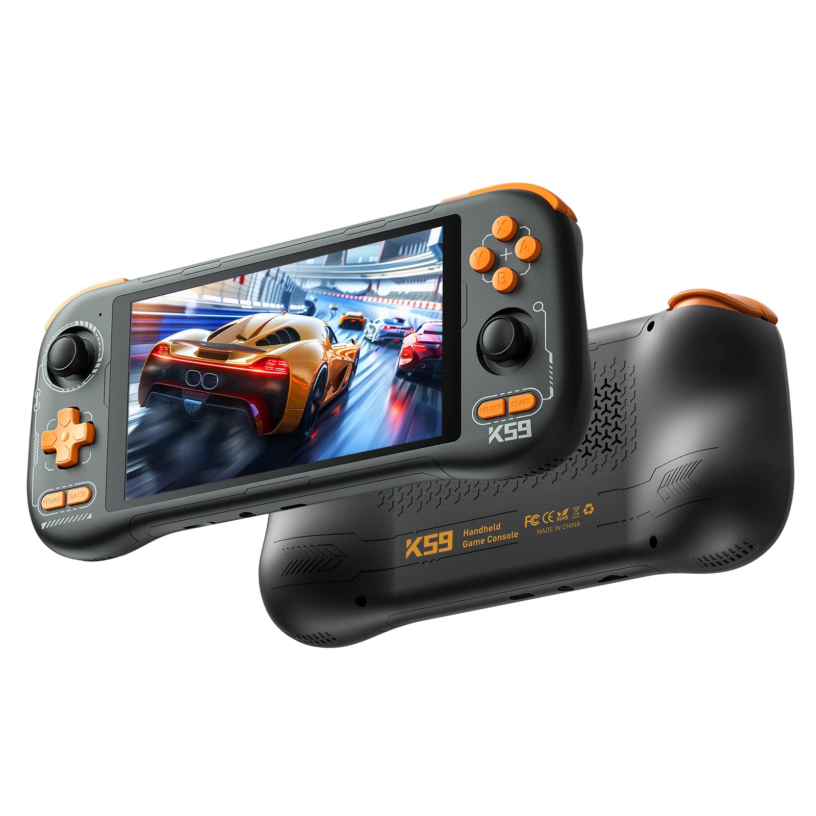 K59 Handheld Game Console 5.5'' 1080P Screen 50 Emulators for PS1/PSP/DC/SS Android14 5000mAh WIFI5 KINHANK Retro Game Player
