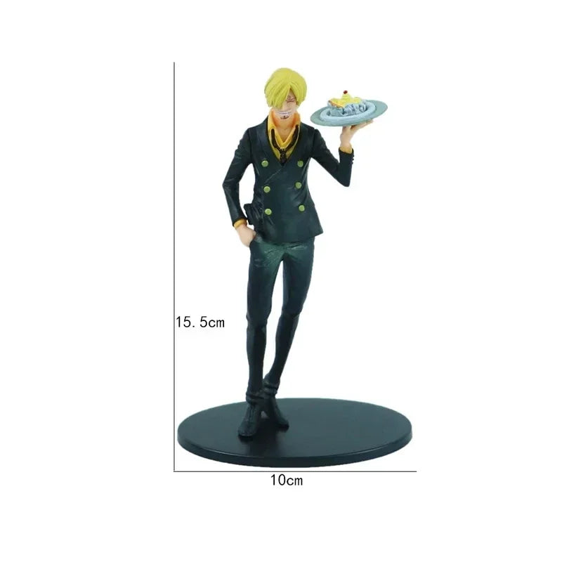 **18cm One Piece Anime Figure Pirate Warriors Monkey D Luffy Roronoa Zoro Sanji Usopp Action Figures Collectible Model Toys