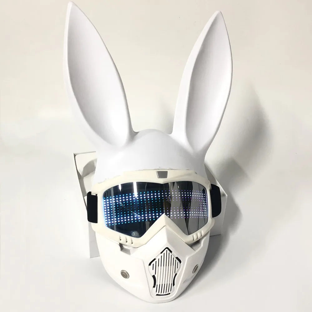 Halloween Bunny Girl Colplay Bluetooth APP Light Up Purge Mask Halloween Masquerade Party LED Face Masks for Kids Men Women