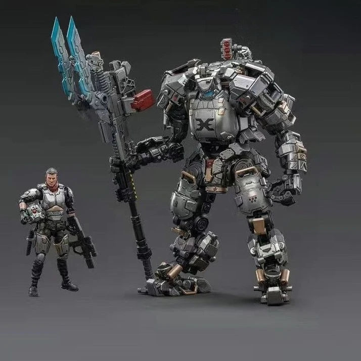 Official Genuine Joytoy Mecha, Steel Bone Robot Toy, Full Articulation Indust Equipped  Military Style Collectible Action Figure