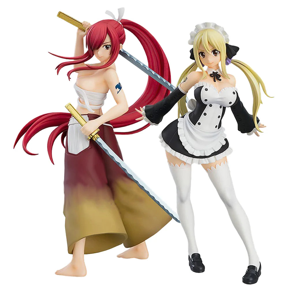 Anime Figure Lucy Heartfilia maid action figures Lucy Heartfilia Aquarius Form figurine Erza·Scarlet PVC Model statue gifts 18cm
