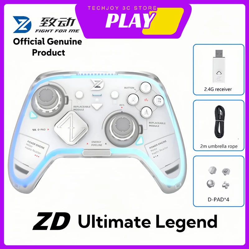 ZD Ultimate Legend Wireless Game Controller 3-Mode 3000+Hz Refresh Rate RGB Custom Switch Compatible with Switch2 PC NS TV Steam