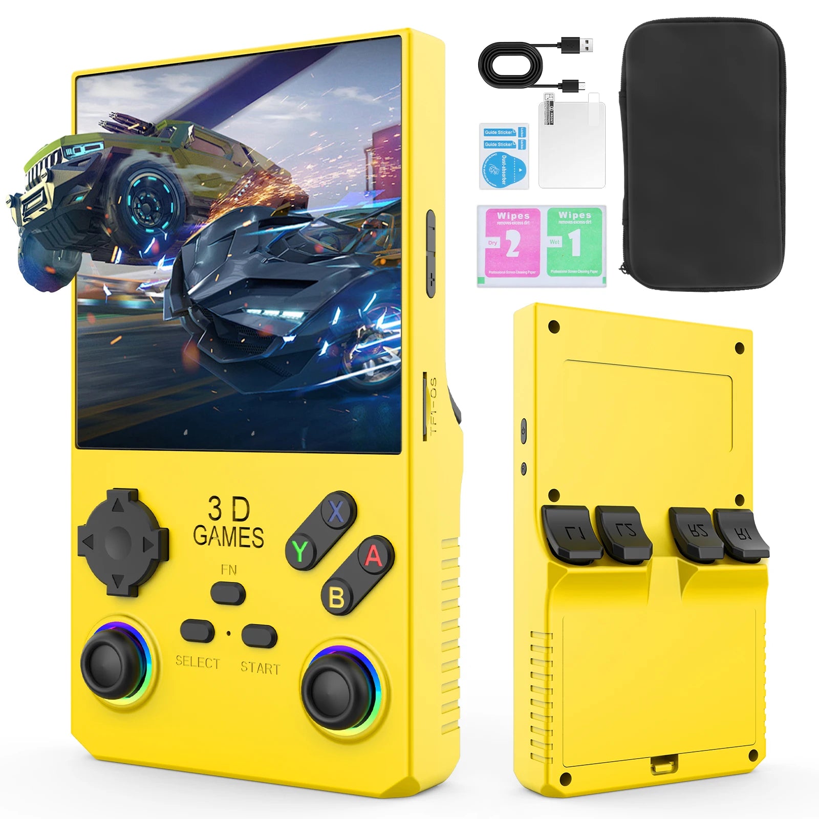 V40 MAX Handheld Game Console 4'' IPS Screen 4000mah Battery Joystick RGB lighting Effect 256GB with more than 40000 games