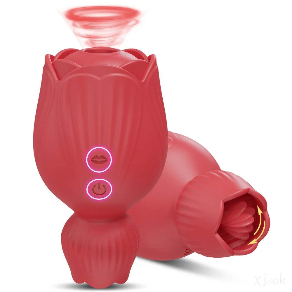 Rose-Sucking Vibrator Nippel Klitoris Stimulator Zunge Lecken Vibration Masturbation Werkzeuge Frauen Sex Spielzeug Für Erwachsene Vibrator 18