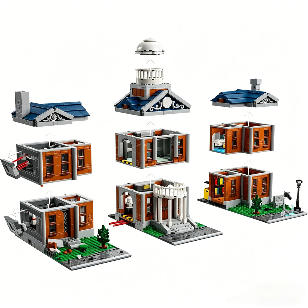 3093Pcs New X Mansion Modular Model Building Blocks City Architecture Streetview Set Bricks Toys for Kids Adult Christmas Gifts