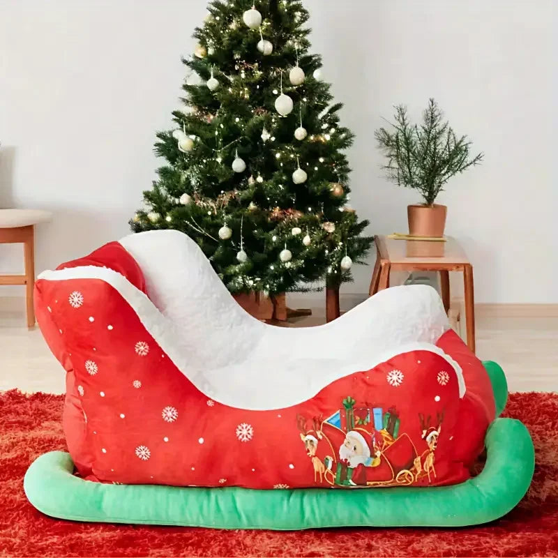 2026 New Modern Christmas Cat Bed Winter Warm Nest,Sleigh Cat Bed for Dogs and Cats, Suitable for Small To Medium Dogs and Cats