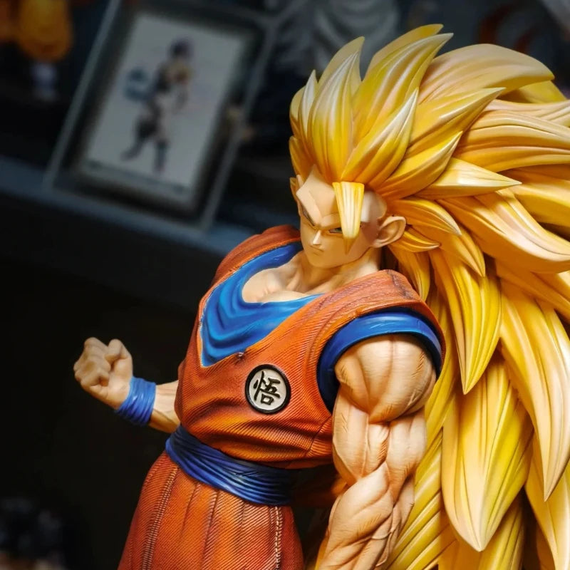 New 54cm JT 2% SSJ3 Goku Action Figures Large Size PVC Exquisite Anime Static Statue GK Collectable Model Toys Desktop Deco Gift