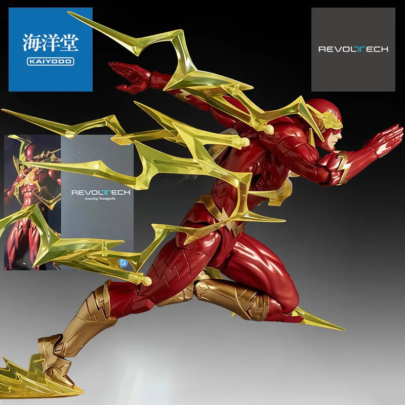 KAIYODO Genuine Revoltech Anime Figure Reverse Flash & The Flash Action Figure Toy for Boy Kids Gift Collectible Model Ornaments