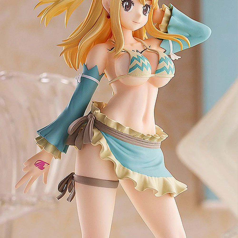 Anime Figure Lucy Heartfilia maid action figures Lucy Heartfilia Aquarius Form figurine Erza·Scarlet PVC Model statue gifts 18cm