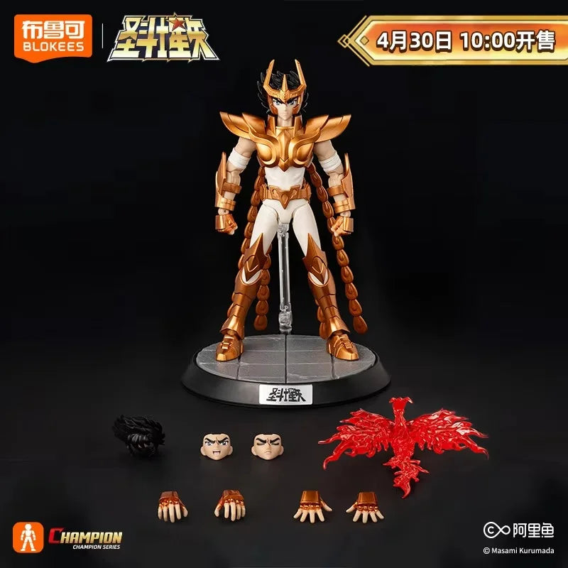 2026 new Genuine Blokees Saint Seiya Toys Phoenix Ikki Action Figure SAGA Golden Saint Assembly Model Kit Champion Class Gifts