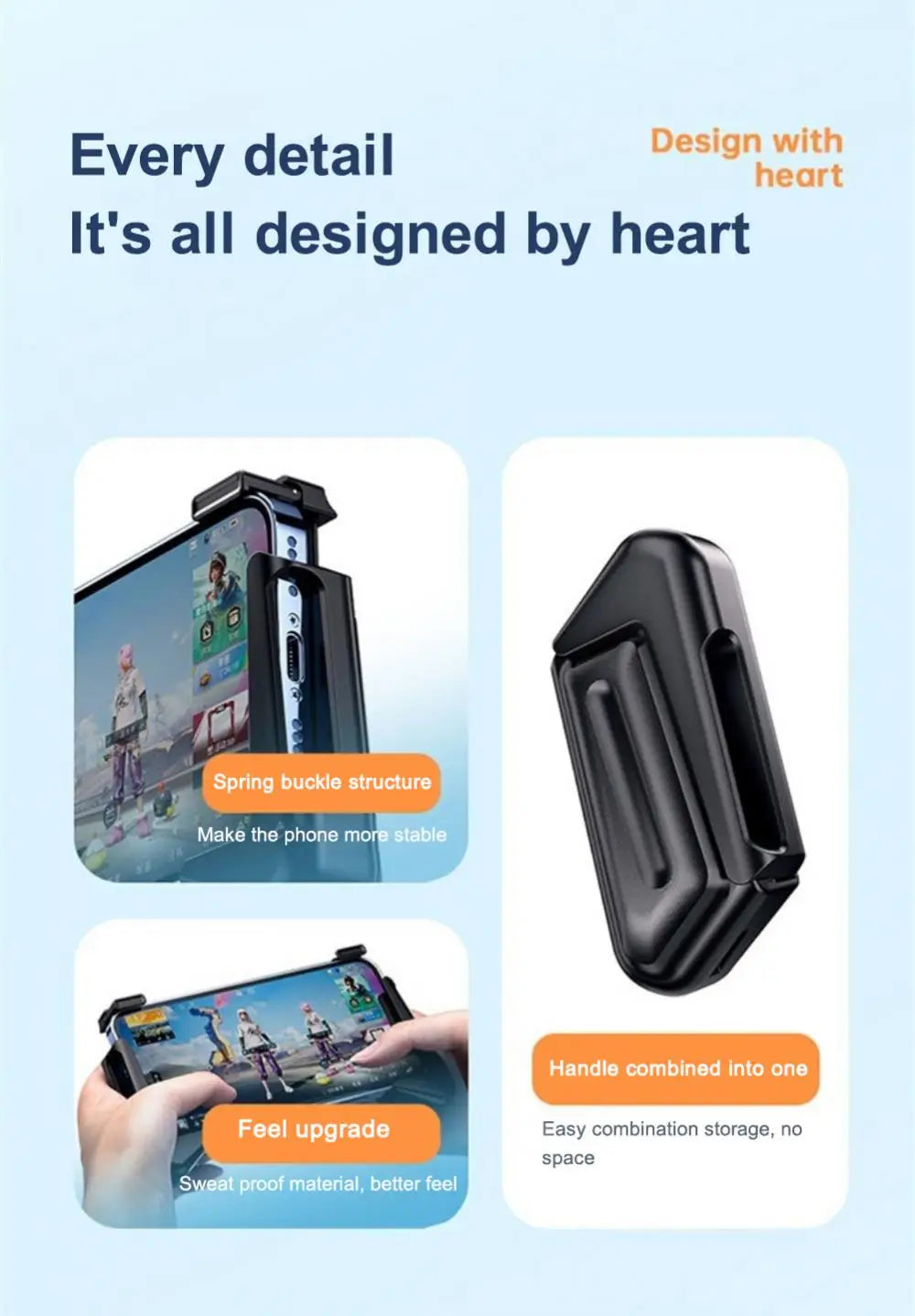 Two-in-one Mobile Game Controller Mobile Game Universal Portable Grip Non-slip Game Accessories