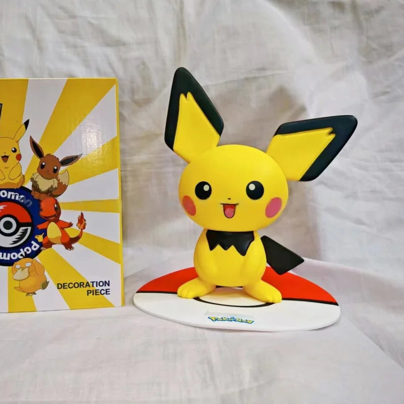 2025 New Hot Pokemon Pikachu Doll Model Large Figure Charmander Eevee Porkby Squirtle Ornament Figurine Younth Toy Collects Gift