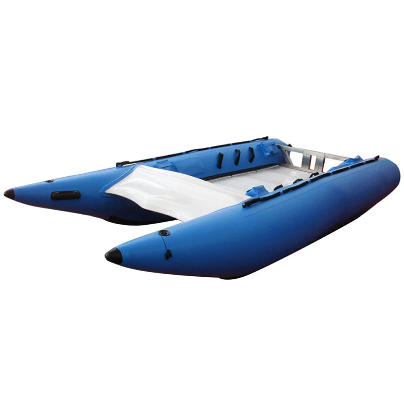 2024 Hot Selling 6-Person Racing Inflatable Aluminum Boat High-Speed Catamaran Thunder Boat Cat Rubber 410cm Kayak for Sale