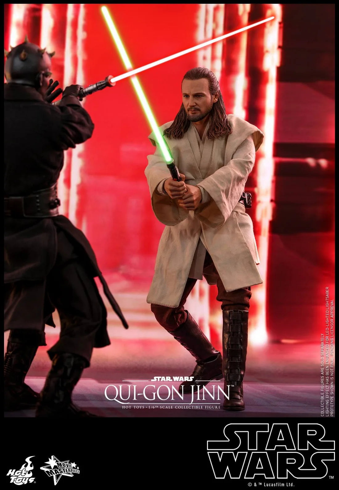 In Stock HotToys MMS525 Star Wars Qui Gon Jinn 1/6 Soldier Doll Anime Action Figure Toy Gift Model Collection Hobbies