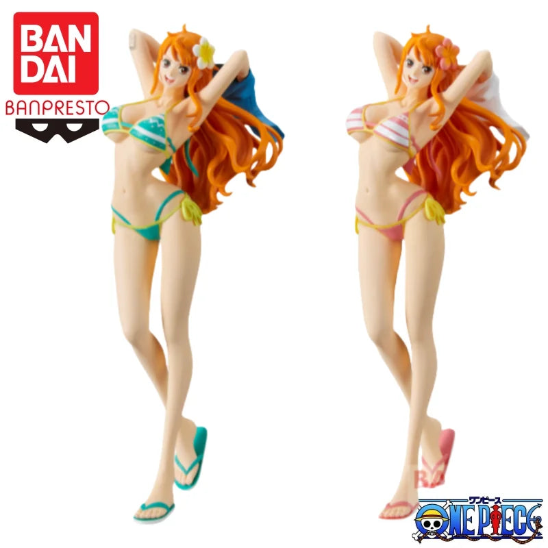 Auf Lager One Piece Nami Figuren Stehende Haltung Badeanzug Auto Ornamente Puppen Actionfiguren Sammlung Geschenke