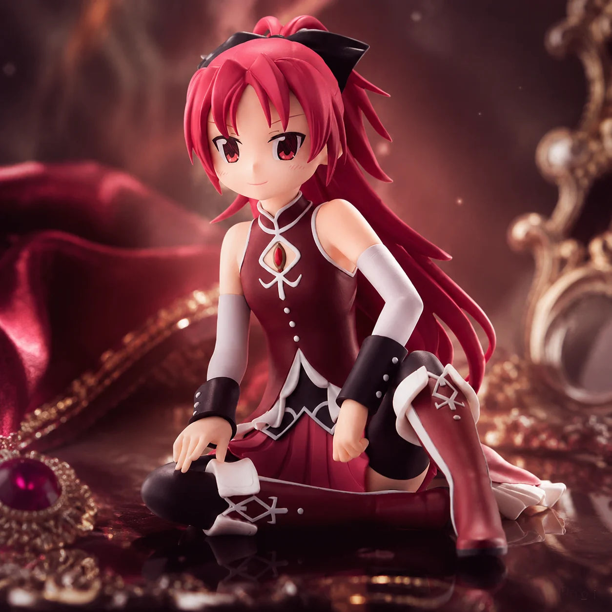 1pc 15cm/5.91in Anime Red Hair Girl Figure Sitting Pose PVC Statue Collectible Model Desktop Ornament Car Decoration Toys Gifts.